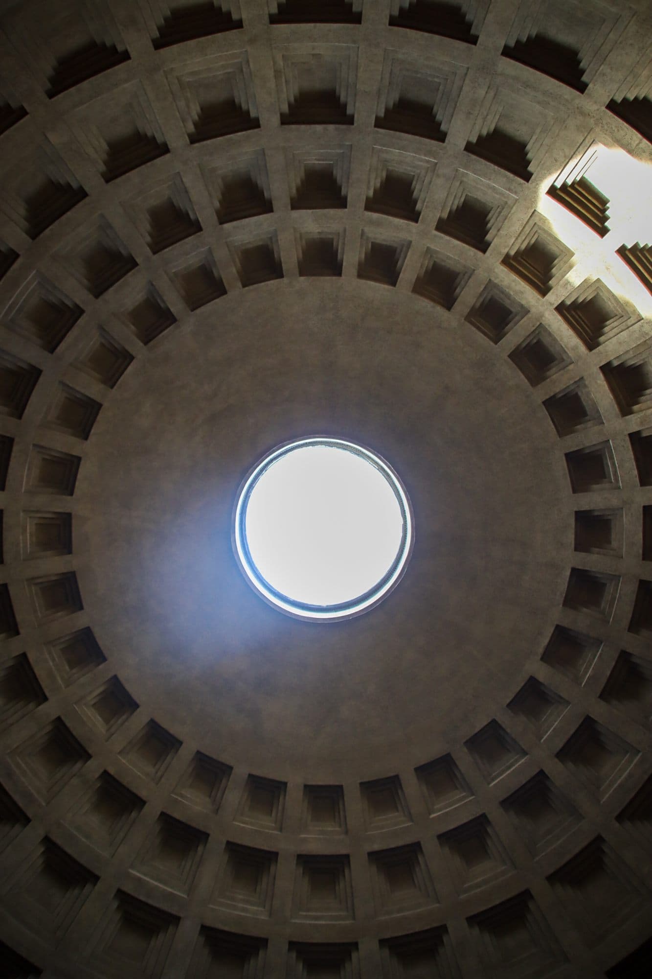 The oculus of the Pantheon dome in Rome